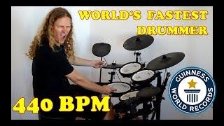 Guinness WORLD RECORD - World's FASTEST DRUMMER 440 BPM