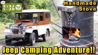 Camp in an Old Jeep!!【Handmade Stove】