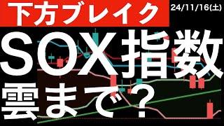 【下方ブレイク】SOX指数急落でトレンドライン割れどころか雲割れの可能性も！