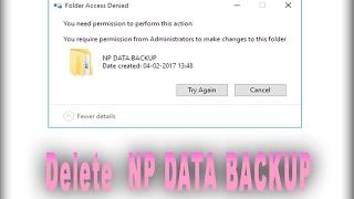 How to delete NP DATA BACKUP folder