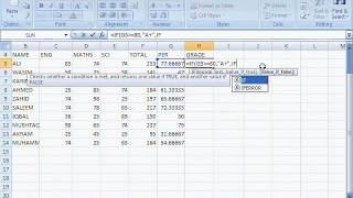 Formula of Sum, Percentage, If Function, Merge & Center MS Excel 2007 Tutorial in Hindi