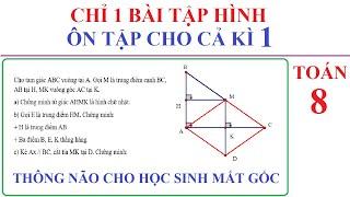 TOÁN 8 - CHỈ CẦN MỘT BÀI TẬP HÌNH ÔN CẢ HỌC KÌ 1. THÔNG NÃO CHO HỌC SINH MẤT GỐC