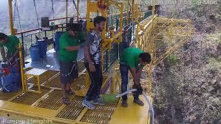 Diving into air from 83 Metres - Bungee Jumping at Rishikesh