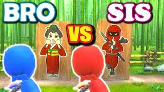 HILARIOUS Wii Party U Minigames!! Brother vs Sister!!!