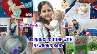 My *Realistic Morning Routine with a Newborn baby start at 6:AM || The Zara world