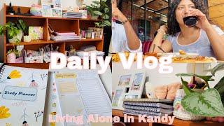 අගෝස්තු මාසෙන් දවසක්🩷🪴living along vlog | pizza day out skin care ‍️#studyvlog #adayinmylife 