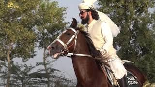 Sahibzada Sultan Muhammad Ali Sb riding the horse at 3rd Sultan International Neza Baazi Tournament