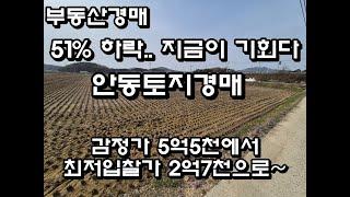 안동경매 풍산읍 괴정리 감정가 51%하락 된 농지! 주변시세보다 저렴한 가격!