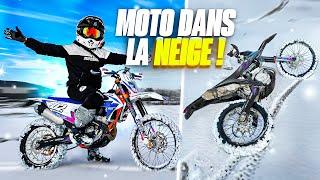 BALADE MOTO DANS LA NEIGE ! (C'est dangereux !!)