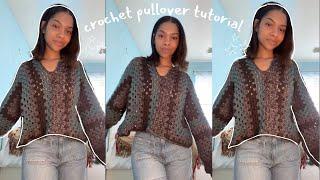 how to: crochet hexagon granny square pullover