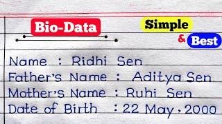 How To Make Bio-Data In English | Bio-data Kaise Banaye | Biodata Kaise Likhe |