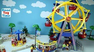 Playmobil Amusement Park Fun Toys Ferris Wheel and Kids Carousel Playset Build and Play