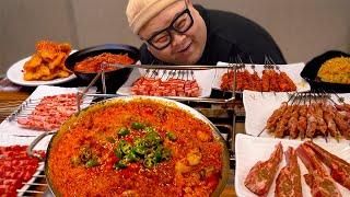 사장님 여기 양꼬치70개 양갈비 꿔바로우 다주세요.사장님 후회중ㅋㅋ│Lamb skewers and Chinese food Mukbang Eatingshow