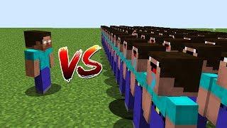 Minecraft Battle: NOOB vs PRO: HEROBRINE VS 10000 NOOBS CHALLENGE / Animation