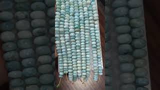 GENUINE NATURAL LARIMAR GEMSTONE RONDELLE BEADS STRAND(4763-66) #caribbean #larimar #beads #crystals
