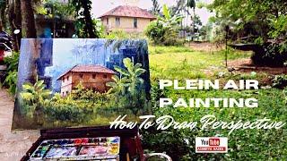 How To Draw Perspective On Plein Air Painting / Out Door Painting Study / Achintya Hazra Watercolour