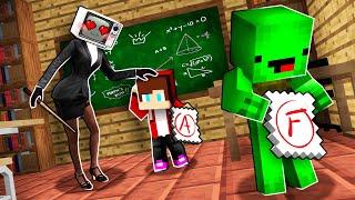 TV WOMAN teacher FELL in LOVE with JJ the HONORS baby! MIKEY is a sad loser in Minecraft - Maizen