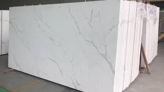 Marble Look Calacatta Quartz Slabs for Kitchen or Bathroom