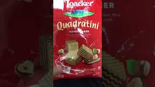 Loacker Quadratini Napolitaner Crispy Wafer Cubes Hazelnut Satisfying Sounds ASMR #shorts #asmr