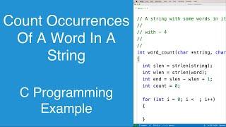 Counting Occurrences Of A Word In A String | C Programming Example