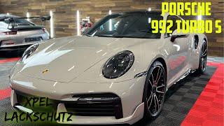 So sollte eine XPEL Lackschutzfolierung aussehen Vergleich am Porsche 992 Turbo S inkl Keramik