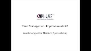 SAP Time Management Improvements released in May 2013 #2 - Absence Quota Group