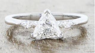 Modern Platinum Trillion Cut Diamond Engagement Ring - Diana
