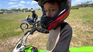 FIRST TIME RIDING A KAWASAKI KLX-110 DIRT-BIKE & HE’S NERVOUS  