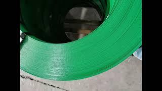 Factory Direct Sale 32mm Green painted waxed Ribbon wound Steel Strapping