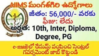 AIIMS Mangalagiri Walkin Jobs 2022 | by EJOBNCAREER  | AIIMS Mangalagiri VRDL ICMR Notification