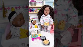 Mama And Baby Doll Family Morning Routine With Cooking, Cleaning And House Chores Routine