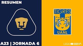 Resumen y Goles | Pumas vs Tigres | Liga BBVA MX | Apertura 2023 - Jornada 6