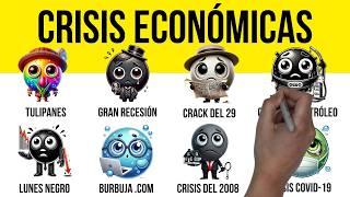 Todas las CRISIS ECONÓMICAS más Importantes de la HISTORIA explicadas en 8 minutos