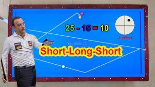 3Cushion billiards tutorial Daniel Sanchez Short Long Short 2Effect