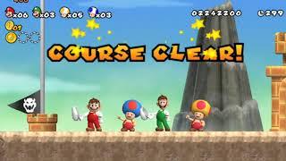 New super mario bros wii world 6 complete (4 players but thet are synchronized)