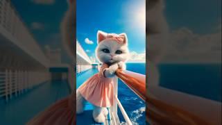 Kitten Overboard! Brave Cat Dad's Ocean Rescue ️ #ai #cat