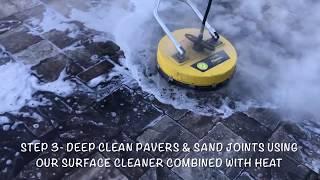 Paver sealing step-by-step process using a water based sealer by Premier Pro Wash & Seal