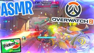 ASMR Gaming  Overwatch 2 Ranked Competitive! Relaxing Gum Chewing  Controller Sounds + Whispers 