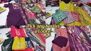 chickpet wholesale kurtis sets pick any @650rs| single piece courier available | partywear kurties