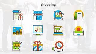 Shopping - Flat Animated Icons | After Effects Elements - Envato elements