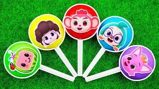 Some Lot's of BIG Candy Shop lollipops | Hogi , Pinkfong , Baby Shark, Cocomelon Satisfying video