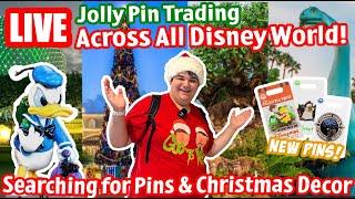 Live: Jolly Pin Trading Across Disney World & New Gingerbread at AKL! - Disney World Livestream