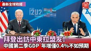 【最新全球政經】拜登與以國總理簽協議 不讓伊朗掌握核武｜因應國際能源危機 拜登欲勸沙國增產石油 ｜中多數經濟數據不如預期 青年失業率19.3%  @globalnewstw