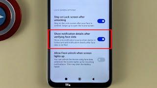 How to show notification details after verifying face data on Xiaomi Redmi 10 Android 12