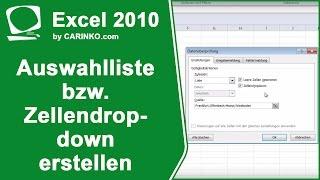 MS Office Excel Auswahlliste bzw. Zellendropdown erstellen einfach erklärt  - carinko.com