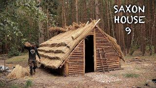 Building a Thatch Roof House: Bushcraft Saxon House (Part 9)