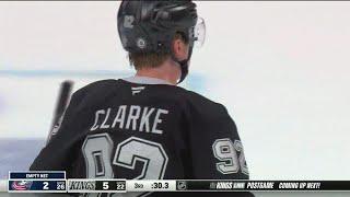 Brandt Clarke scores the empty netter for a power play goal.