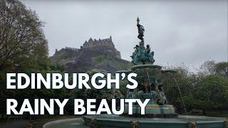 Rain Walk Through St. Cuthbert's, Princes Street Gardens, and Princes Street