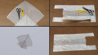 How to make kite with plastic bag at home with flying test | diy with polypropylene bag | KITESTAN