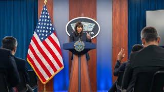 Deputy Pentagon Press Secretary Sabrina Singh holds a news briefing at the Pentagon.